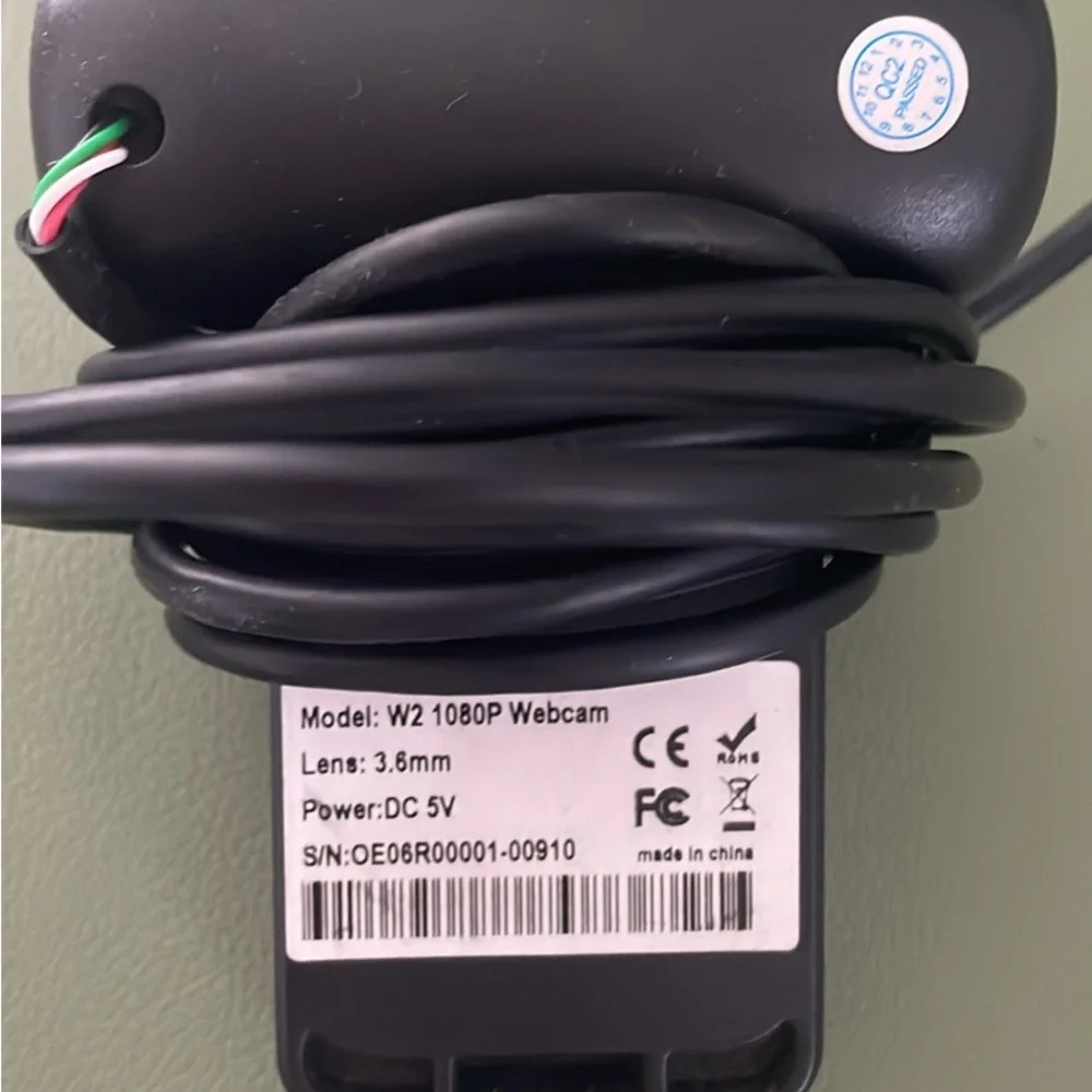 Black Webcam with Textured Surface and LED Indicator
